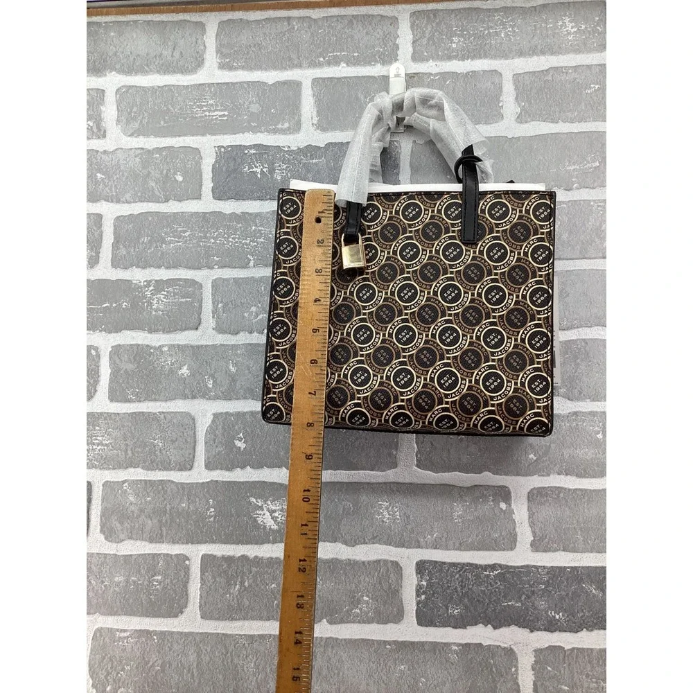Marc Jacobs Monogram Mini Tote Bag Black Multi H003M12FA22-002 with Card Case
